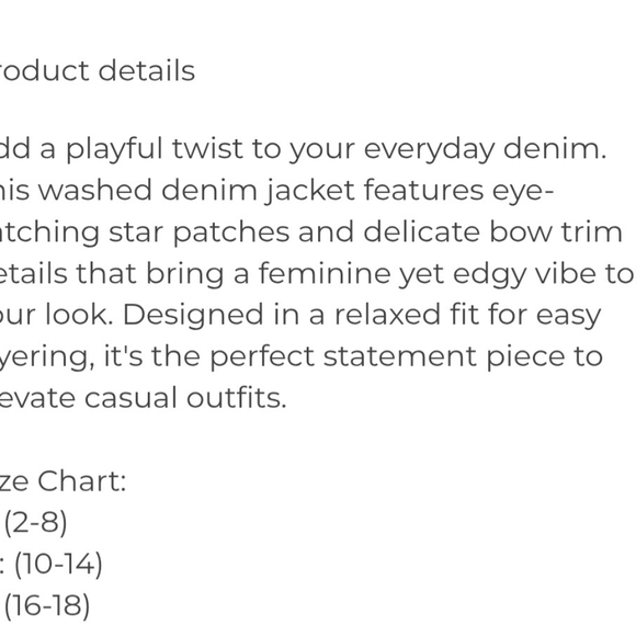 PEACH LOVE ⭐️STAR⭐️ Back Crop Denim Jacket, NWOT, M, Red/Wht/Blue - ADORABLE!! - Picture 6 of 16